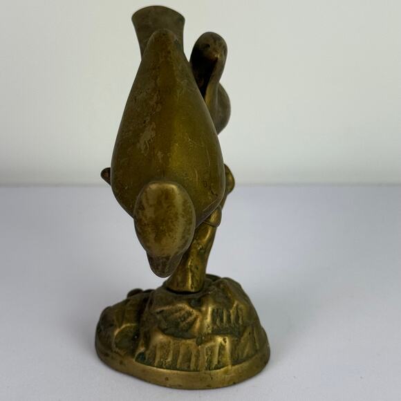 Vintage Brass Lovebird Statue Walmart Collectible Home Decor 4.5 in 1.6 lb - Picture 11 of 15